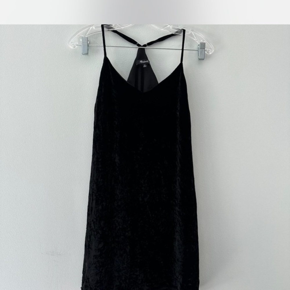 Madewell Black Velvet Slip Dress